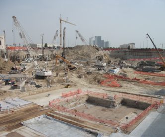 Deep wells at a building site